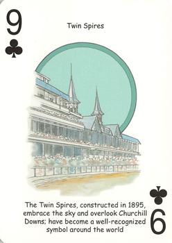 2006 Hero Decks Derby Deck Playing Cards #9♣ Twin Spires Front